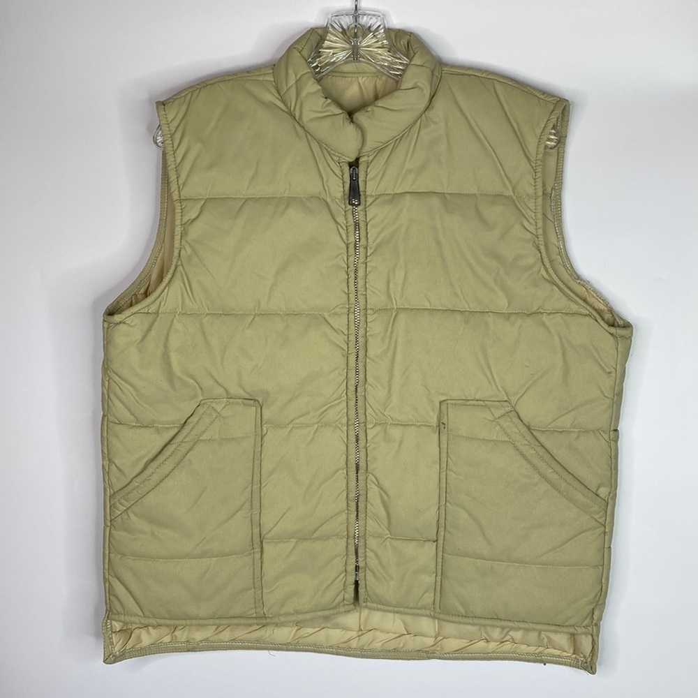Vintage Tan Puffer Vest 80s Size Large